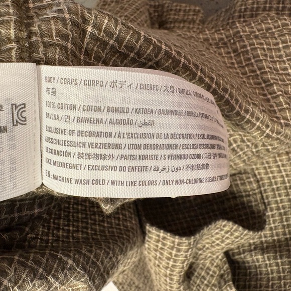 ABERCROMBIE & FITCH 100% Cotton Green & Tan Check L/S Button-Down Men’s Shirt - Picture 9 of 13